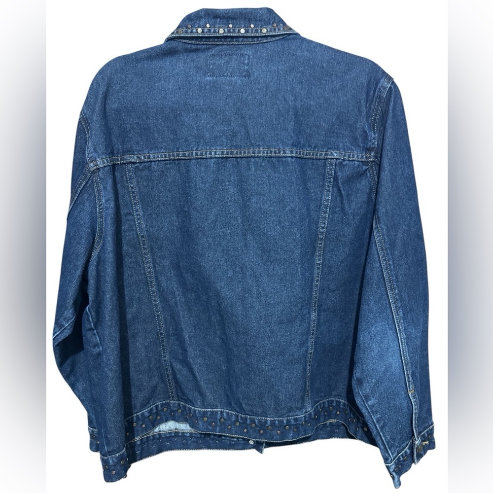 Vtg CAPISTRANO Blue Denim Studded Jean Jacket - Button Front Pockets Size 20 - Picture 6 of 6